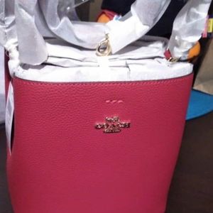 Brand new coach red bucket bag